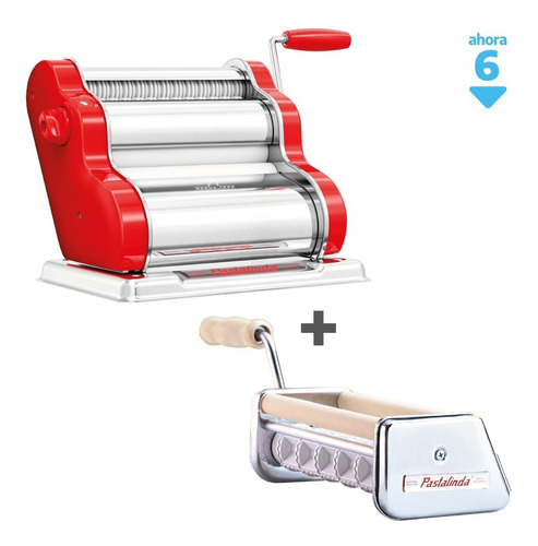 Imagen 2 de 3 de Pastalinda Kit Clásica 200 Roja + Accesorio Raviolera 200