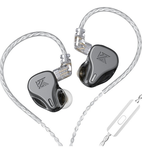 Audífonos in-ear gamer KZ DQ6 con micrófono color gris monitores para monitoreo