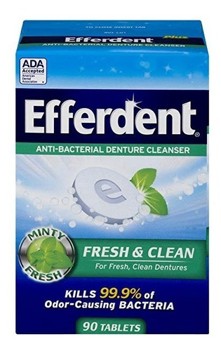 Efferdent Plus Menta Antibacteriano Dentadura Limpiador | 90