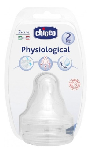 Tetina Fisiologica Silicona 2m+ 2u Flujo Regulable Chicco