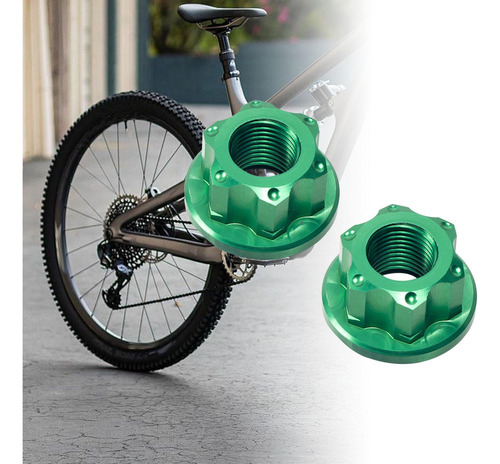 K 2 Piezas De Cubo De Rueda De Bicicleta, Tuercas De Verde