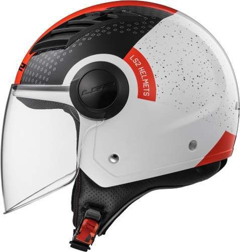 Imagen 3 de 9 de Casco Moto Abierto Ls2 562 Airflow Condor Blanco Negro Rojo
