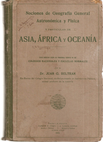 Asia Africa Y Oceania - Beltran - Cabaut Garcia Santos 1915