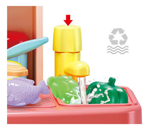 Aplicable A Cocinita Infantil Para Niñas Luz, Sonido Y Agua