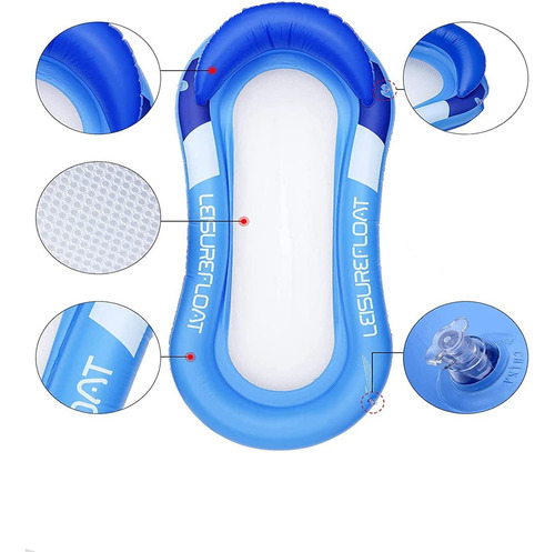 Flotador Inflable Para Piscina Sillón Hamaca Azul