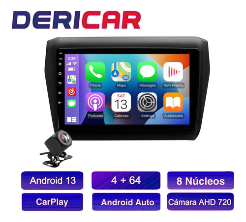 Estéreo Suzuki Swift 4+64 Carplay Android Auto 18-23 8core