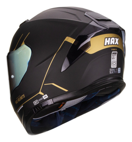 Hax Helmets. Casco Moto Integral Dot + Ece 06. Force Negro