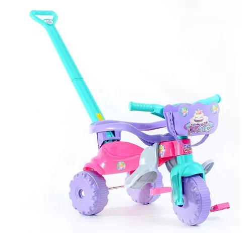 Motoca Triciclo Magic Toys Tico Tico Suporte Pés Brinquedo - Rosa - Rosa