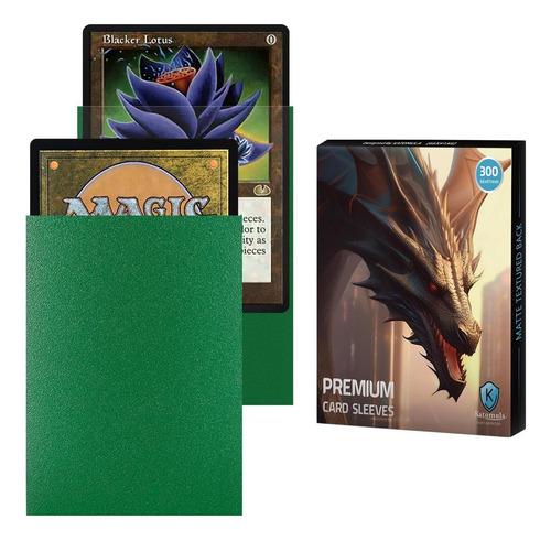 Paquete De 300 Fundas Mate Katomula Verdes Para Mtg