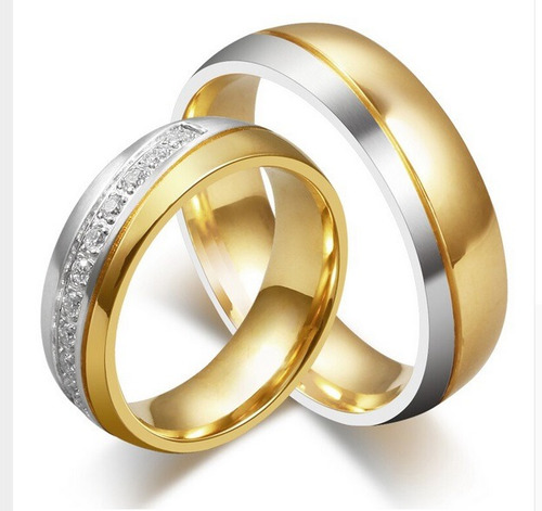 Anillo Elegante De Acero Para Bodas- Compromisos.