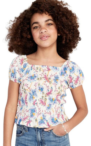 Blusa Niña Old Navy Estampado Puckered Jacquard Multicolor