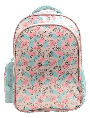 Mochila De Viaje Y Escolar Stitch Viral Satin Disney Colegio