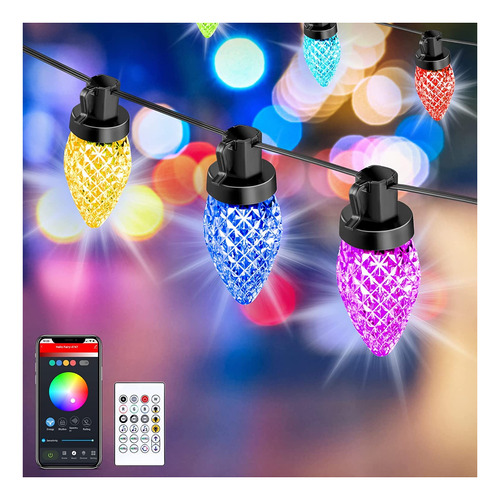 Cadena De Luces Mejoradas Para Exteriores, Estilo Fresa C9,