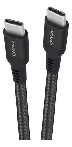 Cabo USB-C Para USB-C Reforçado em Nylon 1m Essential ESC06 Geonav Preto