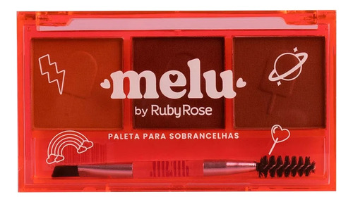 Paleta De Sombra Para Sobrancelhas Linha Melu Ruby Rose