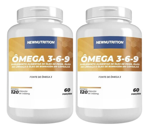 Kit 2 Ômega 3 6 9 Epa Dha 120 Capsulas New Nutrition