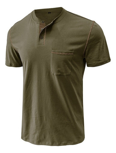 Camisa De Manga Corta Con Botones Transpirables Para Hombre