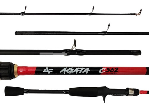 Imagem 7 de 9 de Kit Pesca Carretilha 19 Rolamentos + Vara Ágata 1,68m Leve