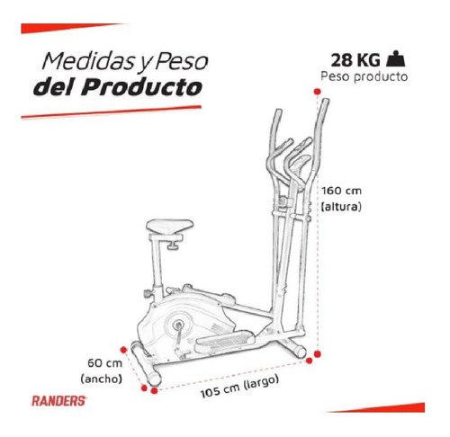 Imagen 10 de 10 de Caminador Elíptico Arg-1939 + Minibike Plegable Mundo Gym