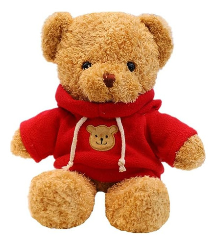 Oso De Peluche Lindo Con Capucha Para Niños 30 Cm Rojo