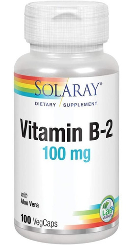 Vitamina B2 100caps Solaray - Unidad a $3015
