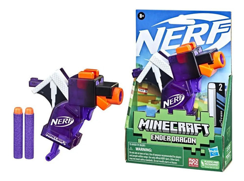 Pistola Lanza Dardos Nerf X Minecraft Ender Dragon Lelab