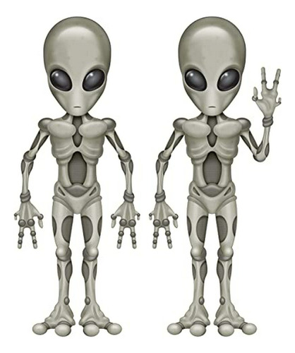 Serpentinas - Beistle 53772 Gray Alien Cutouts, 8 Pc