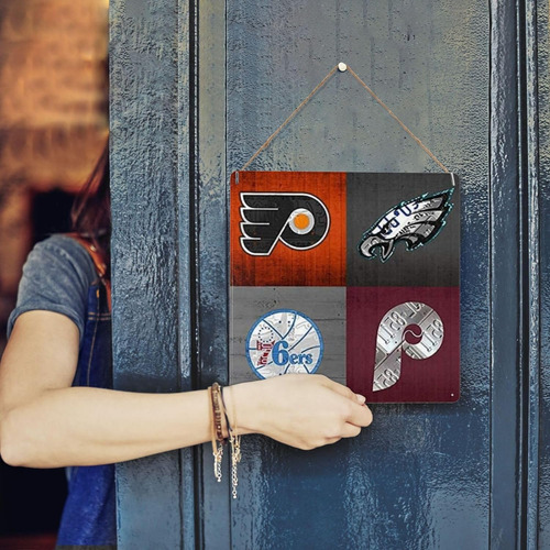 Linqian Philadelphia Sports Fan - Placa De Pared De Metal Re