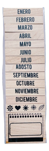 Sello De Goma Set Calendario Bullet Journal Color Del Exterior Madera