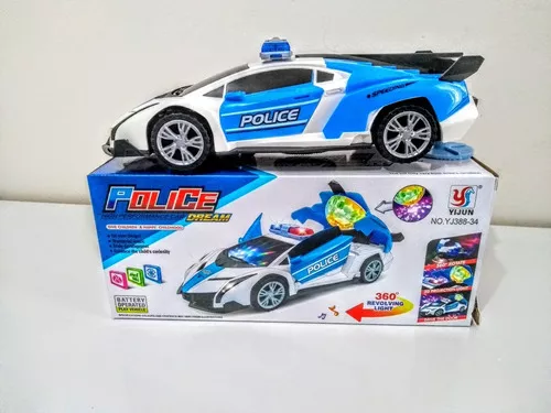 Brinquedo Carro De Polícia Com Luz E Som Giro 360 – Shopping Tudão