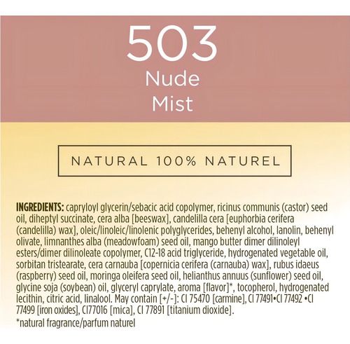 Labial Brillante Burts Bees Glossy 3.4g Color 503 Nude Mist