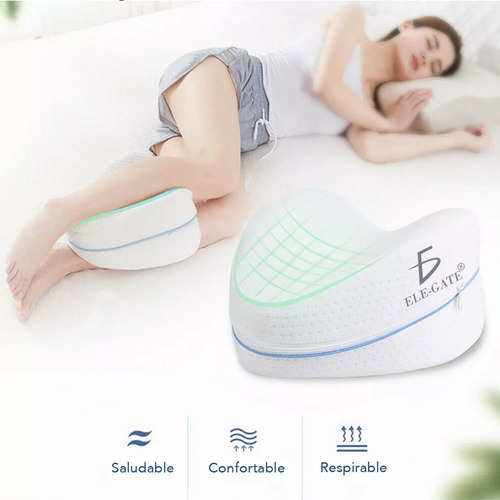 Almohada Ortopedica Descanso Piernas Rodillas Espuma Memoria Color Blanco Ele-Gate