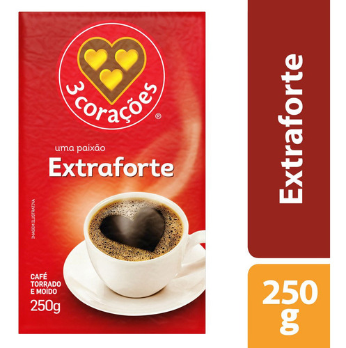 Café Torrado e Moído a Vácuo Extraforte 3 Corações Pacote 250g