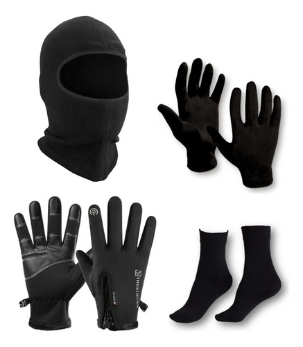 Guantes De Abrigo + Guantes Primera Piel + Mascara + Medias Xl