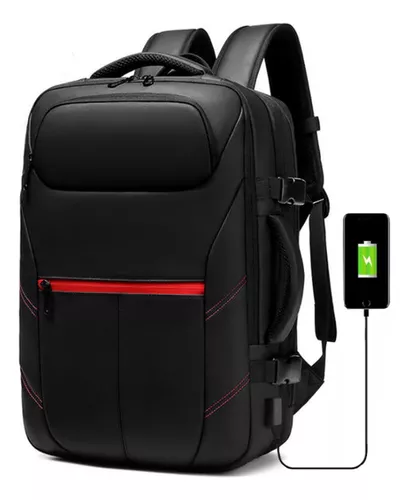 Mochila De Negocios negra para hombre, bolsa de trabajo de viaje de gran  capacidad para ordenador portátil de 17 pulgadas, impermeable, a la moda,  mochila escolar con carga USB - AliExpress