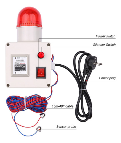 Sensor De Alarma De Nivel De Agua Con Interruptor Para Nivel