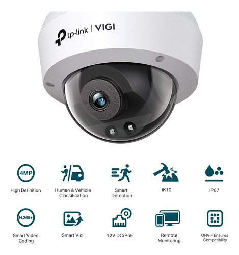 Tp-link Vigi C240 Camara De Seguridad Ip 4mp 2k+ Poe 2.8mm