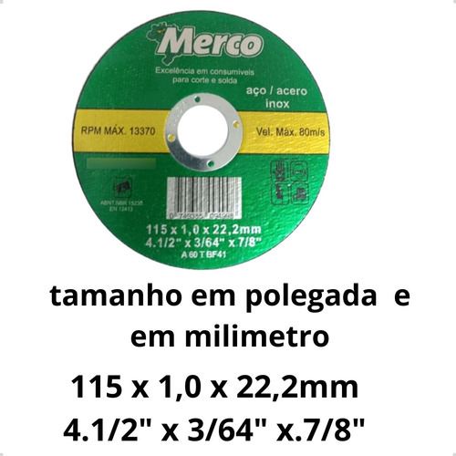 25 Discos De Corte P/ Esmerilhadeira 4.1/2 (115 Mm) 1 Mm Kit