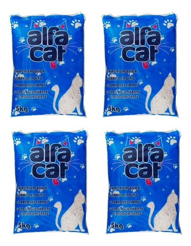 Arena Premium Alfa Cat Para Gato 24kg Hipoalergénica Alfacat x 24kg de peso neto  y 6kg de peso por unidad