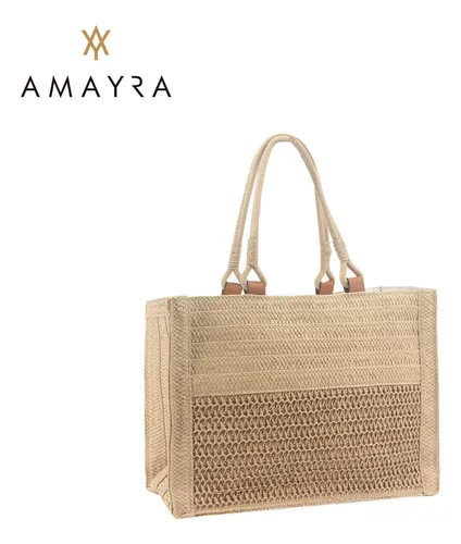 Cartera Tote Bolso Playero Yute Amayra 5058