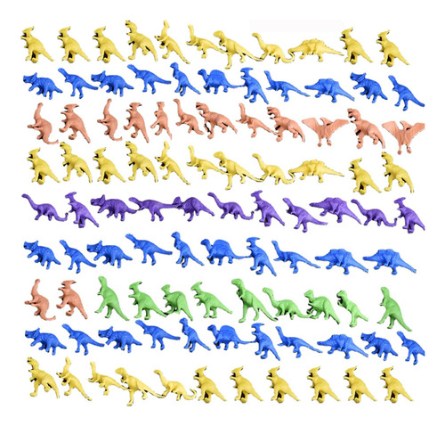 Ghfytfq Juguetes De Dinosaurio (100 Piezas) De Goma Suave Mi