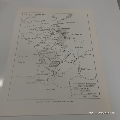 Mapa De Inglaterra - Dominio Continental De Henry Ii 