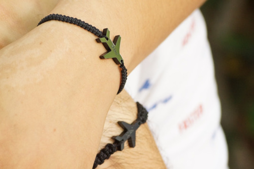 Pulseras Para Pareja Personalizadas Aviones Novios Regalo