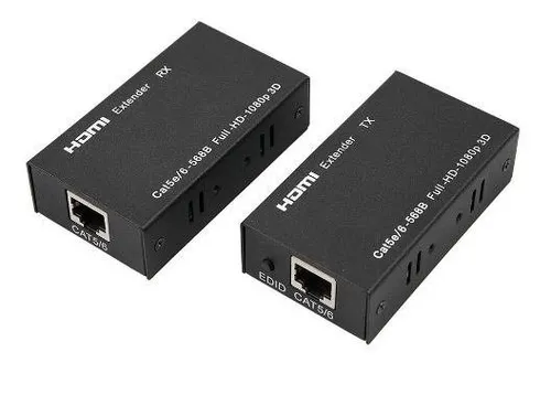 comprar Extensor Hdmi A Utp Rj45 Cat5e Cat6 Hasta 60 Mts 1080p Hd 