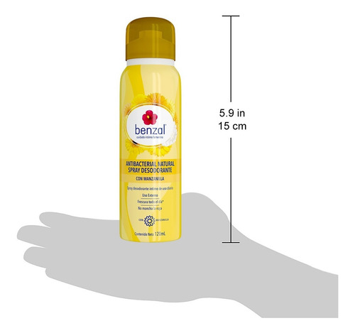 Benzal Spray Desodorante Íntimo Manzanilla Antibacterial