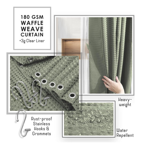 Clara Clark Juego De Accesorios De Baño, Juego De Baño Verde