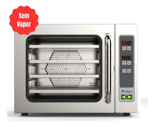 Forno Elétrico De Convecção Sem Vapor Aço Inox Cor Aço inoxidável