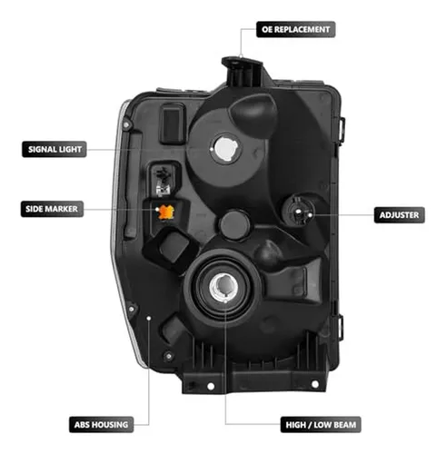 Faros Delanteros Cromados Para Ford E150-e350-e450sd-f650-f7