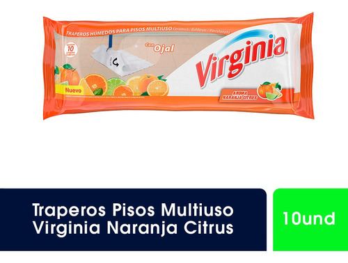 Imagen 1 de 2 de Virginia Traperos Pisos Naranja Citrus Virgnia 10u