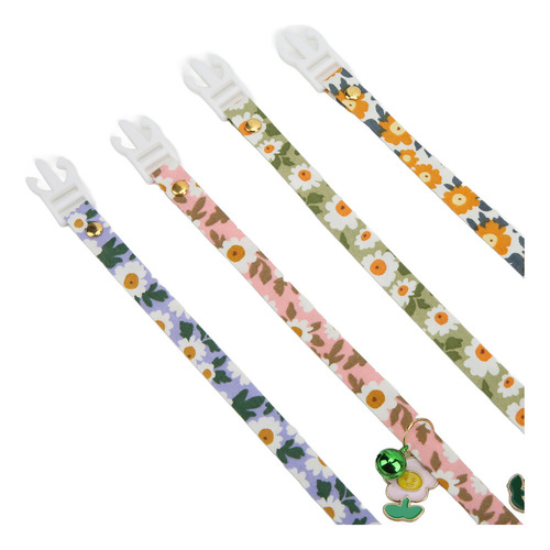 Nuevo 4 Collares For Gatos Separables Con Campana (patrón